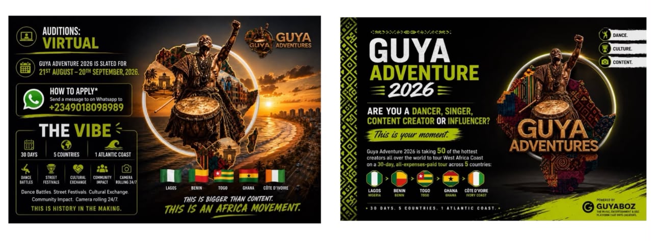 AFRICA TO SHOCK THE WORLD: GUYA ADVENTURE 2026 SET TO TAKE OVER WEST AFRICA WITH ₦50M ON THE LINE