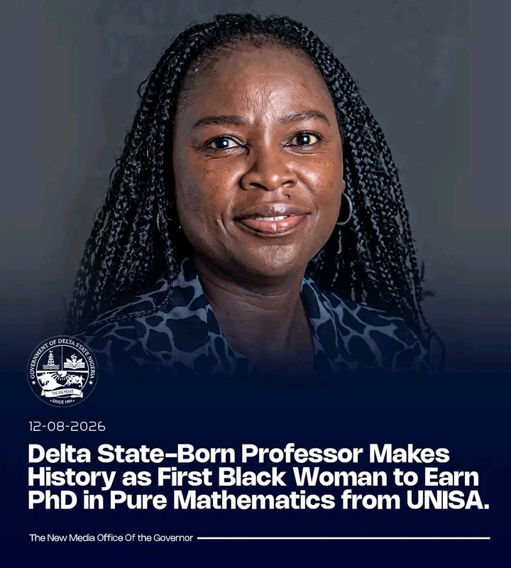 Emudiaga Clinton Esegine hailed Prof. Oghenetega Ighedo, as She Makes History, as The First Black Woman To Become a Professor of Pure Mathematics