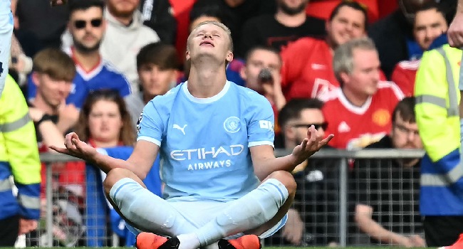 Haaland’s Goal Helps 10-man City beat United In Manchester Derby